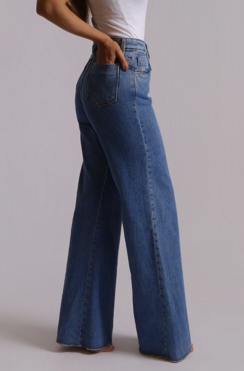 Calça jeans wide leg Lore
