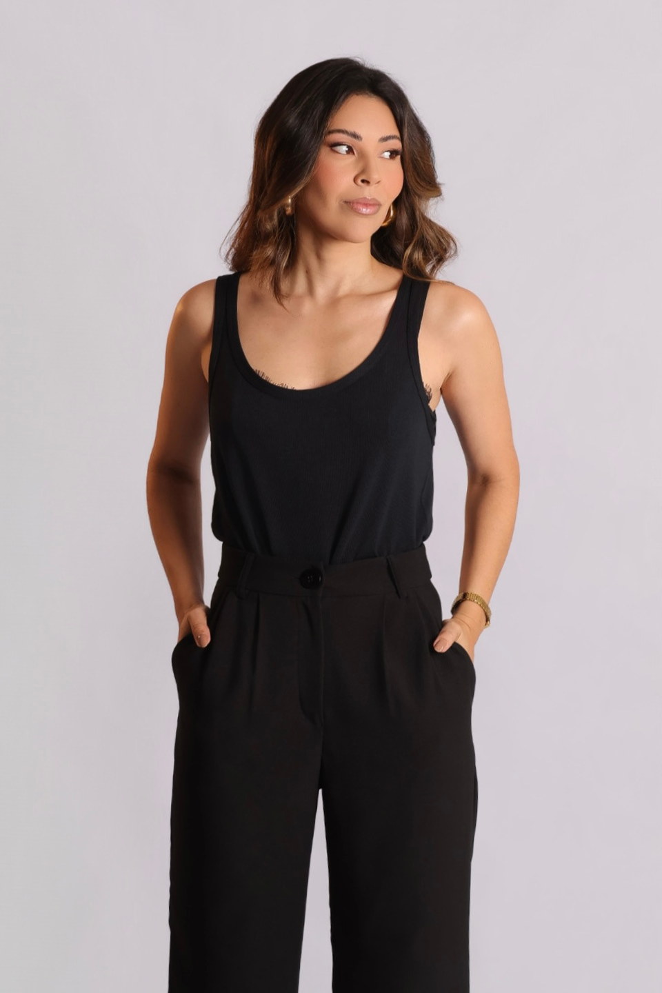 Regata básica Lalá preto — Blusas Malê