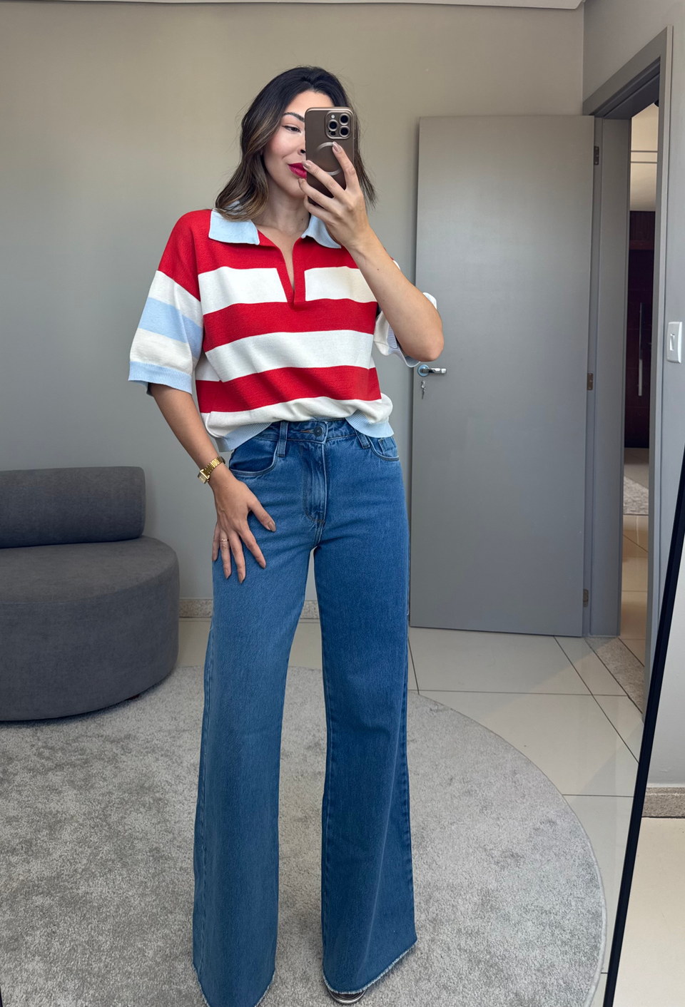 Blusa tricô Helena listras — Blusas Malê