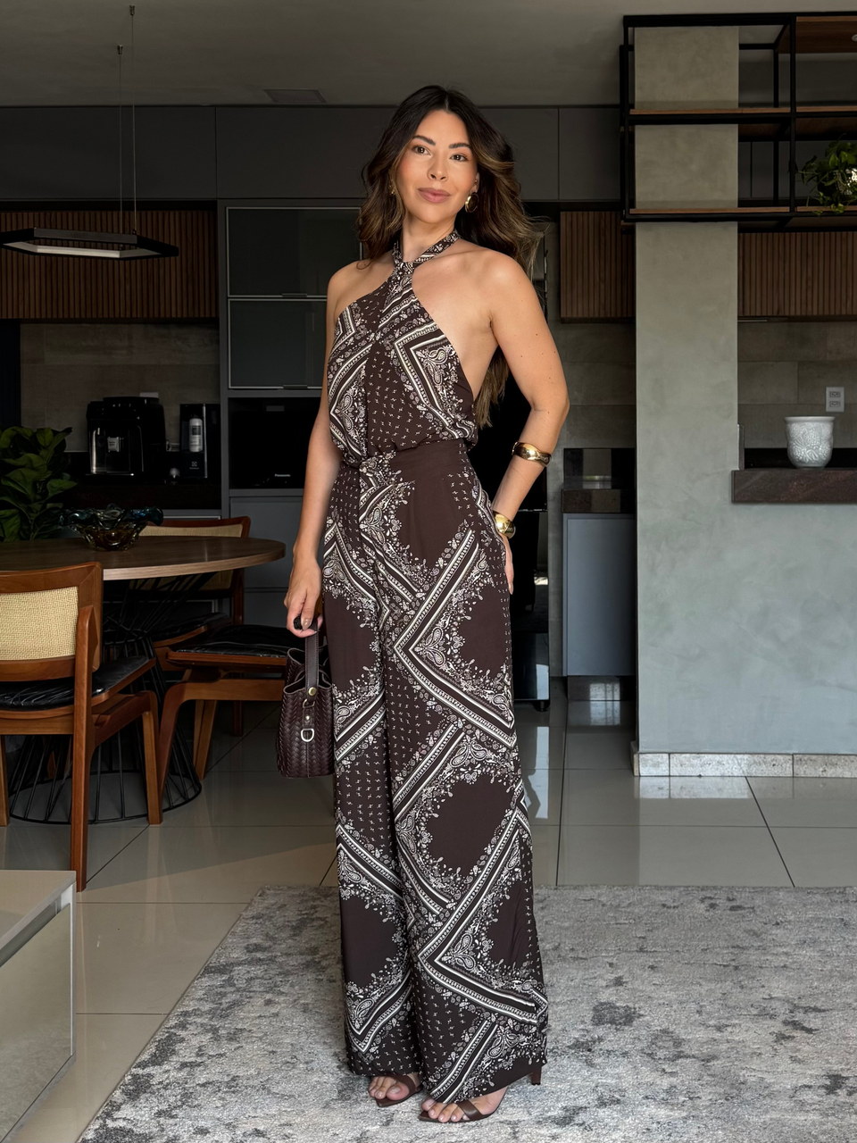 Conjunto Paisley Silvia marrom — Conjuntos Malê