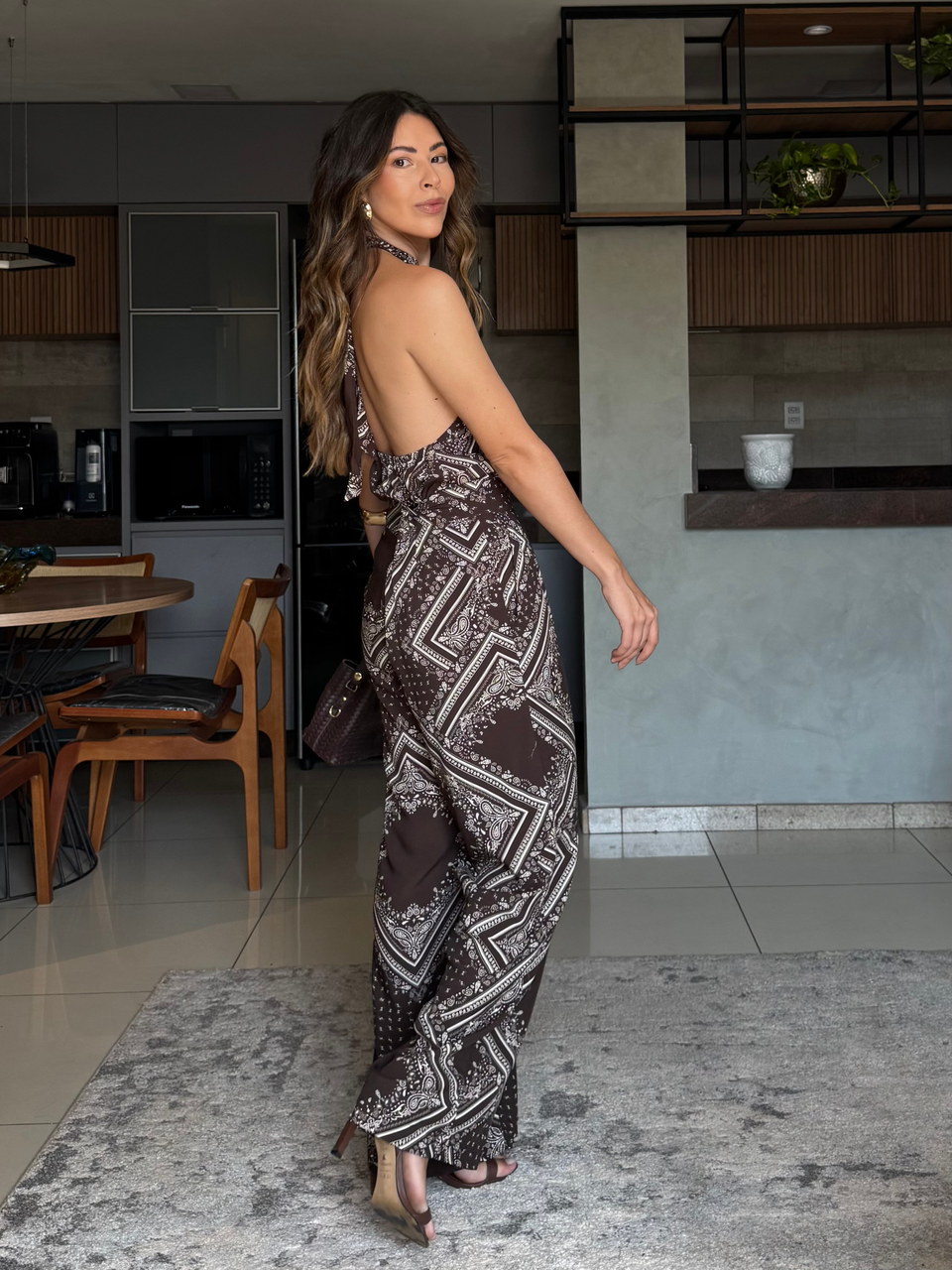 Conjunto Paisley Silvia marrom — Conjuntos Malê
